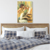Jonge meisjes in Piano door Pierre Renoir Canvas Afdruk (Insitu (Slaapkamer))