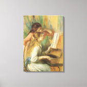 Jonge meisjes in Piano door Pierre Renoir Canvas Afdruk (Voorkant)