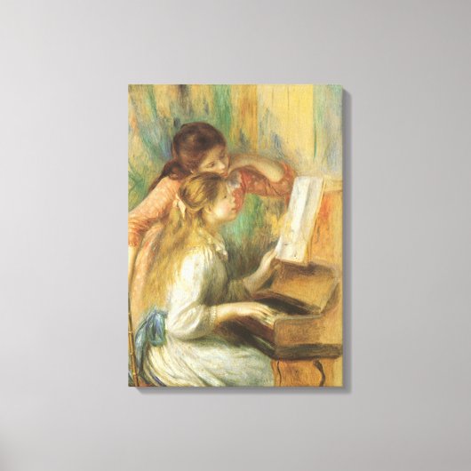 Jonge meisjes in Piano door Pierre Renoir Canvas Afdruk (Voorkant)
