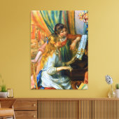 Jonge meisjes in Piano door Pierre Renoir Canvas Afdruk (Insitu (Woonkamer))