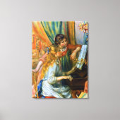 Jonge meisjes in Piano door Pierre Renoir Canvas Afdruk (Voorkant)