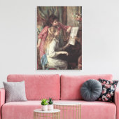 Jonge meisjes in Piano door Pierre Renoir Canvas Afdruk (Insitu (Woonkamer))