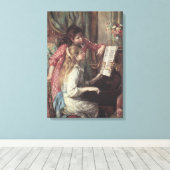 Jonge meisjes in Piano door Pierre Renoir Canvas Afdruk (Insitu (Houten vloer))