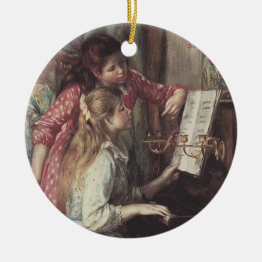 Jonge meisjes in Piano door Pierre Renoir Keramisch Ornament (Voorkant)