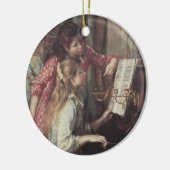 Jonge meisjes in Piano door Pierre Renoir Keramisch Ornament (Links)