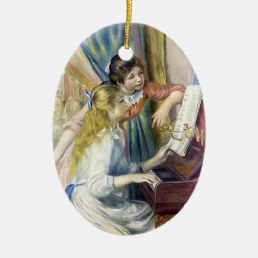 Jonge meisjes in Piano door Pierre Renoir Keramisch Ornament (Voorkant)
