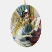 Jonge meisjes in Piano door Pierre Renoir Keramisch Ornament (Achterkant)