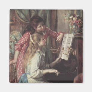 Jonge meisjes in Piano door Pierre Renoir Magneet
