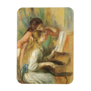 Jonge meisjes in Piano door Pierre Renoir Magneet