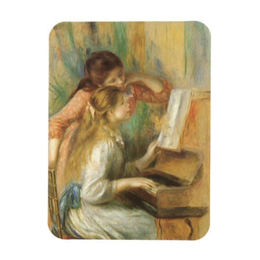 Jonge meisjes in Piano door Pierre Renoir Magneet (Verticaal)