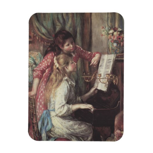 Jonge meisjes in Piano door Pierre Renoir Magneet (Verticaal)