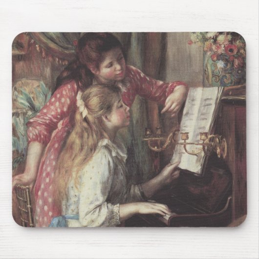Jonge meisjes in Piano door Pierre Renoir Muismat (Voorkant)