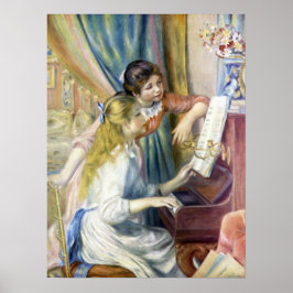 Jonge meisjes in Piano door Pierre Renoir Poster