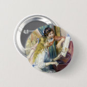 Jonge meisjes in Piano door Pierre Renoir Ronde Button 5,7 Cm (Voorkant /achterkant)