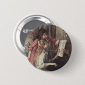 Jonge meisjes in Piano door Pierre Renoir Ronde Button 5,7 Cm (Voorkant /achterkant)