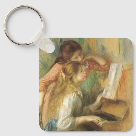Jonge meisjes in Piano door Pierre Renoir Sleutelhanger (Voorkant)