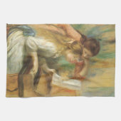 Jonge meisjes in Piano door Pierre Renoir Theedoek (Horizontaal)