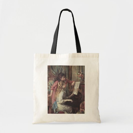 Jonge meisjes in Piano door Pierre Renoir Tote Bag (Voorkant)