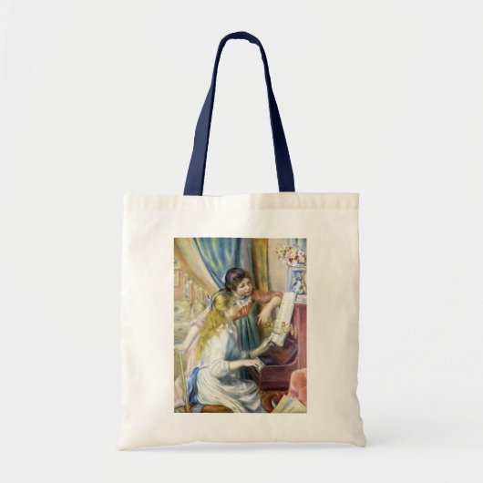 Jonge meisjes in Piano door Pierre Renoir Tote Bag (Voorkant)