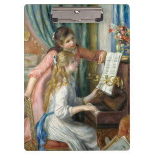 Jonge meisjes in Piano - Pierre Renoir Klembord