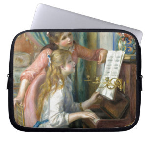 Jonge meisjes in Piano - Pierre Renoir Laptop Sleeve