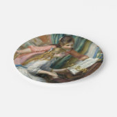Jonge meisjes in Piano - Pierre Renoir Papieren Bordje (Gekanteld)