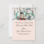 JONGE MEISJES MET KLEURSTRIBBENS 16 PARTIJ KAART (Achterkant)