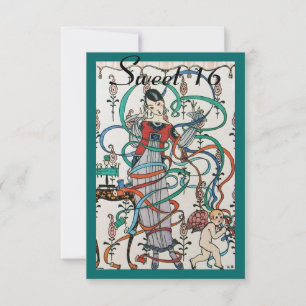 JONGE MEISJES MET KLEURSTRIBBENS 16 PARTIJ KAART