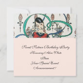 JONGE MEISJES MET KLEURSTRIBBENS 16 PARTIJ KAART (Achterkant)