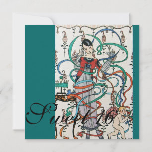 JONGE MEISJES MET KLEURSTRIBBENS 16 PARTIJ KAART