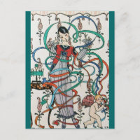 JONGE MEISJES MET KLORFUL RIBBON SWIRLS EN CUPID