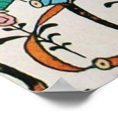 JONGE MEISJES MET KLORFUL RIBBON SWIRLS EN CUPID POSTER (Hoek)