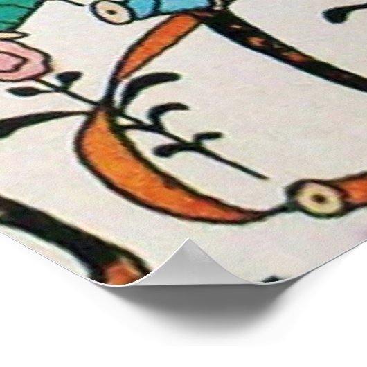 JONGE MEISJES MET KLORFUL RIBBON SWIRLS EN CUPID POSTER (Hoek)