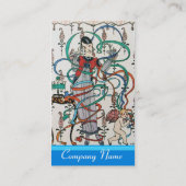 JONGE MEISJES MET KLORFUL RIBBON SWIRLS EN CUPID VISITEKAARTJE (Achterkant)