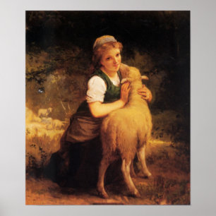 Jonge meisjes met Lamb Poster
