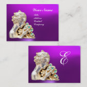 JONGE MEISJES MET STROMEN MONOGRAM Gold, Paars Visitekaartje (Voorkant / Achterkant)