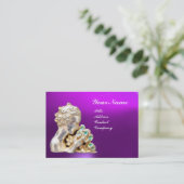 JONGE MEISJES MET STROMEN MONOGRAM Gold, Paars Visitekaartje (Staand voorkant)