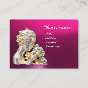 JONGE MEISJES MET STROMEN MONOGRAM Gold, roze Fuch Visitekaartje
