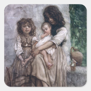 Jonge meisjes van Ischia Vierkante Sticker