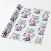 Jonge Meisjes Verjaardag Naam toevoegen Leeftijd   Cadeaupapier (Uitgerold)