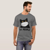 Jonge mensen flauwte zwarte kat masker voor vrouwe t-shirt (Voorkant volledig)