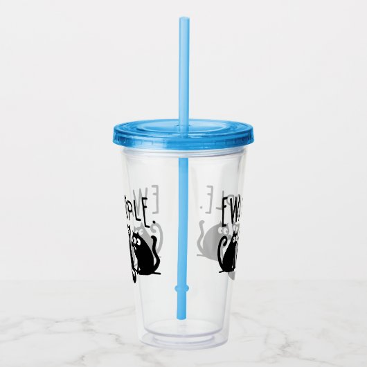 Jonge mensen Funny Meowy Black Cats Acryl Drinkbeker (Rechts)