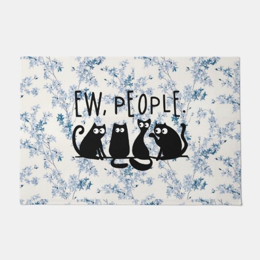 Jonge mensen Funny Meowy Black Cats Deurmat (Voorkant)