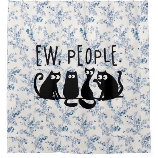 Jonge mensen Funny Meowy Black Cats Douchegordijn