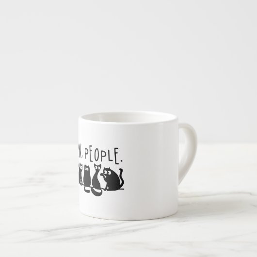 Jonge mensen Funny Meowy Black Cats Espresso Kop (Voorkant rechts)