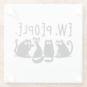 Jonge mensen Funny Meowy Black Cats Glazen Onderzetter (Achterkant)