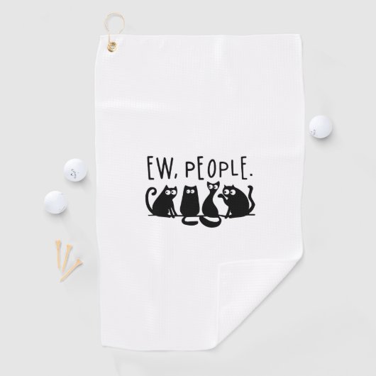 Jonge mensen Funny Meowy Black Cats Golfhanddoek (Insitu)