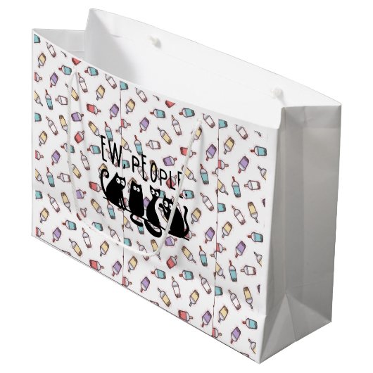 Jonge mensen Funny Meowy Black Cats Groot Cadeauzakje (Voorkant Gekanteld)