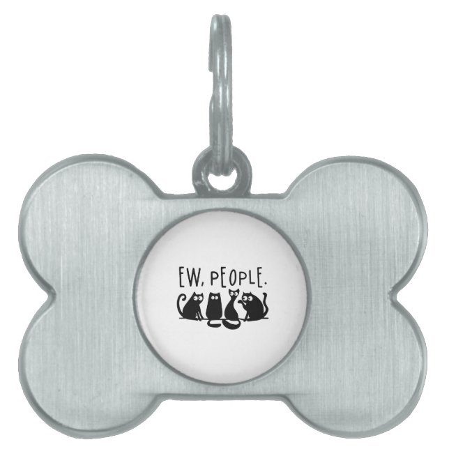 Jonge mensen Funny Meowy Black Cats Huisdieren Naamplaatje (voorkant)