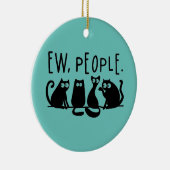Jonge mensen Funny Meowy Black Cats Keramisch Ornament (Rechts)